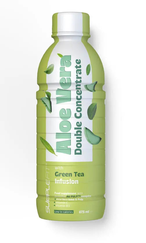 ALOE VERA, Blattsaft & Blattmark mit Grünem Tee - 675 ml - INTB062