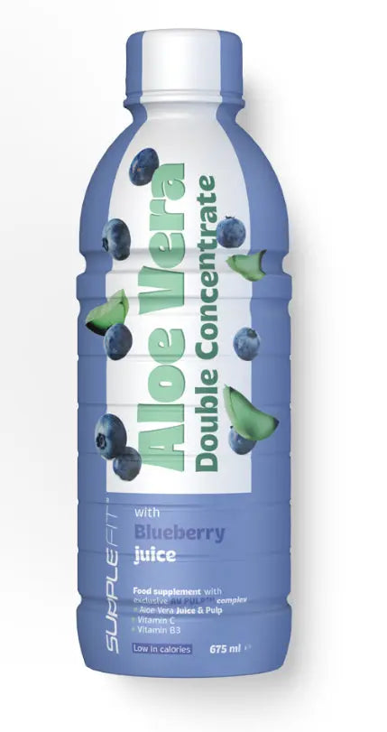 ALOE VERA, Blattsaft & Blattmark mit Heidelbeersaft 675 ml - INTB061