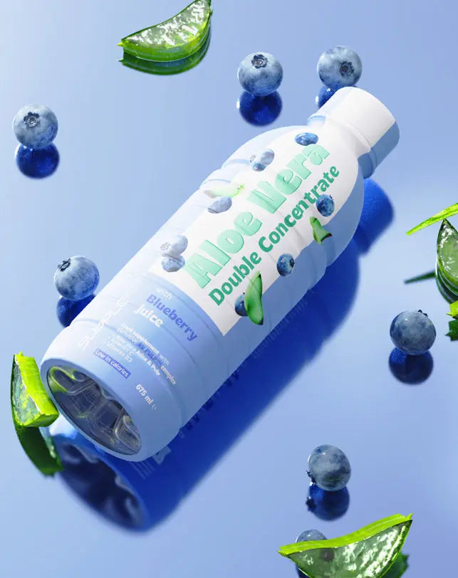 ALOE VERA, Blattsaft & Blattmark mit Heidelbeersaft 675 ml - INTB061