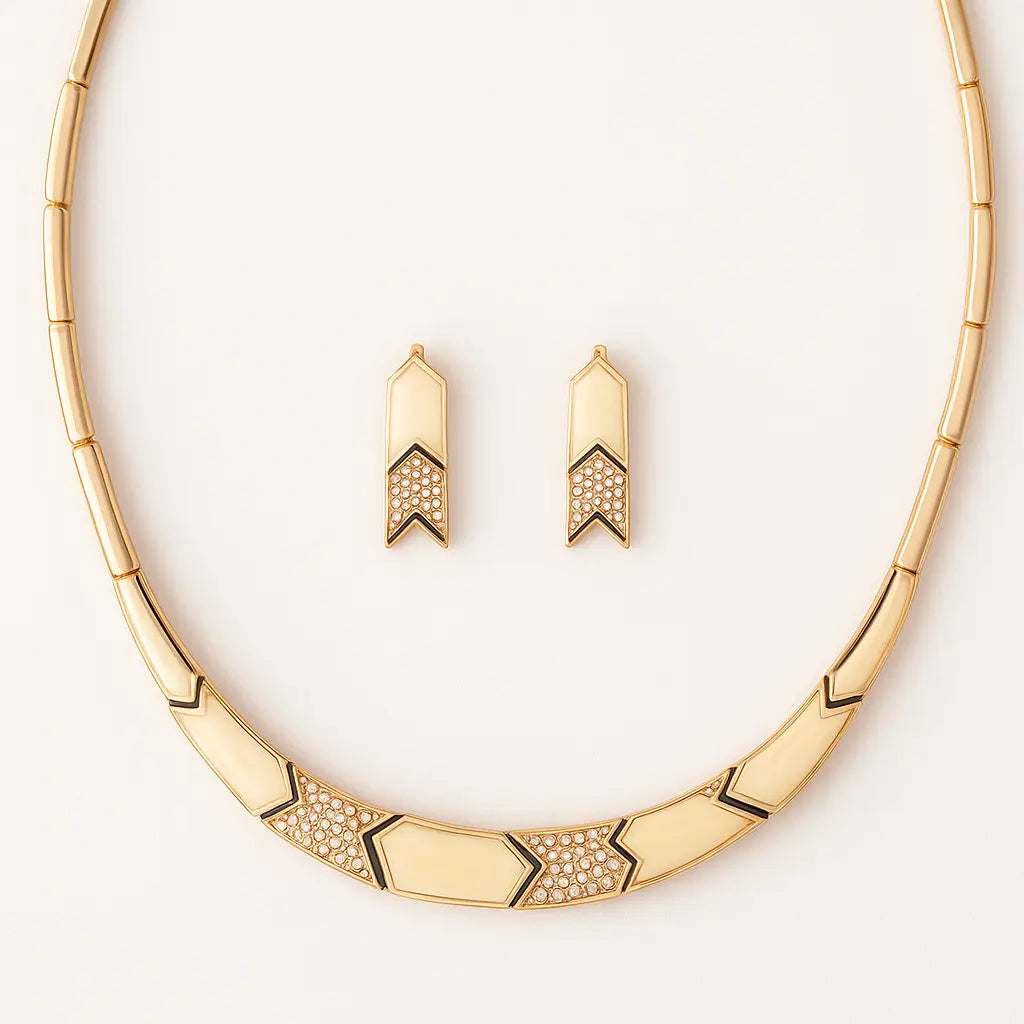 Garn. 2-tlg. rosegold / Kristall GA536