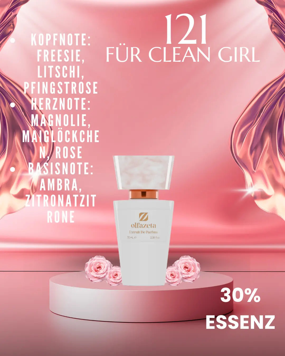 121 - Damenparfüm holzig - Freesie, Litschi, Pfingstrose- mit 30% Essenz - 70 ml Chogan