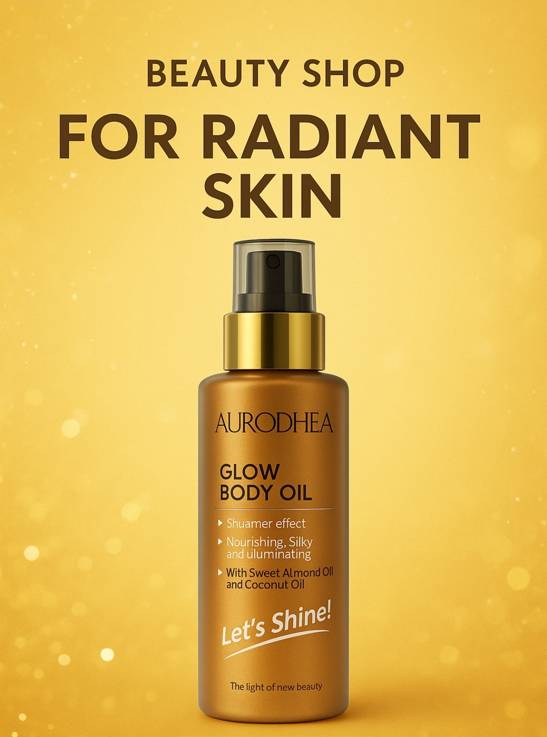 GLOW BODY OIL – Pflegendes Körperschimmeröl für seidigen Glanz - 100ml Angereichert mit Süßmandelöl & Kokosnussöl - U20B
